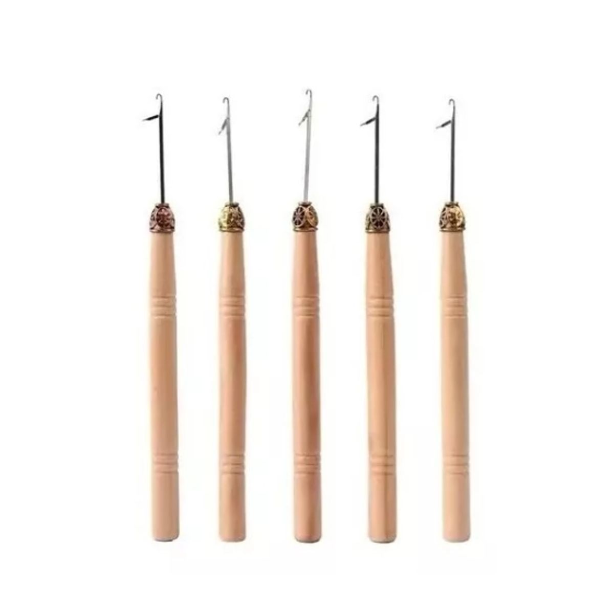 GENERICO - Pack X 5 Gancho De Extensión De Pelo Crochet Aguja