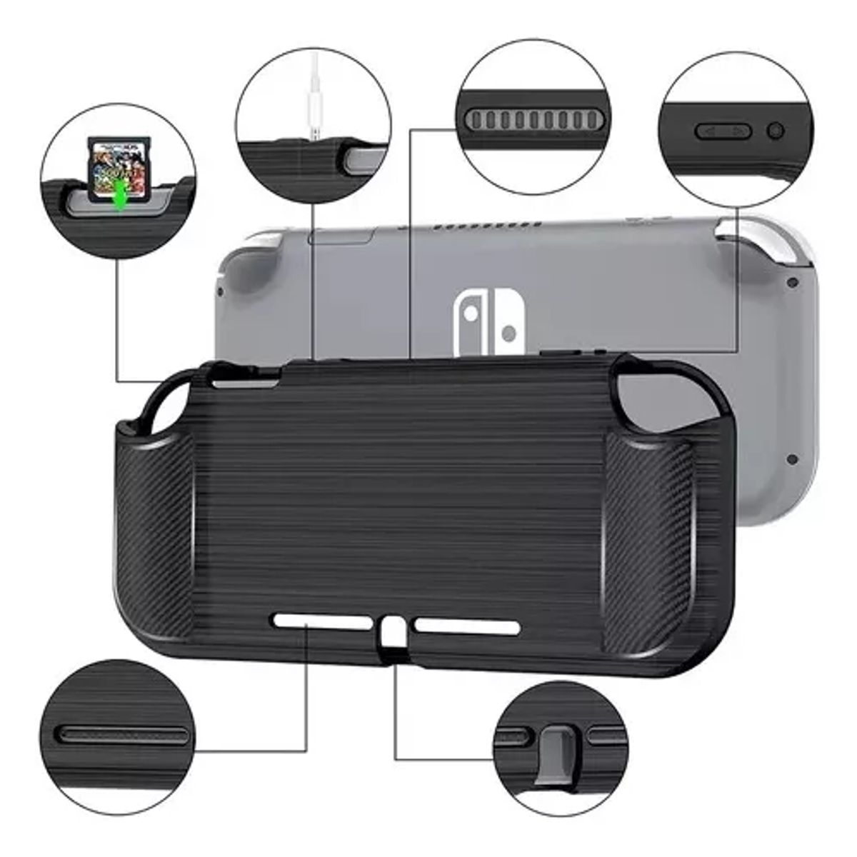GENERICO - Carcasa Funda Protectora Nintendo Switch Lite Silicona