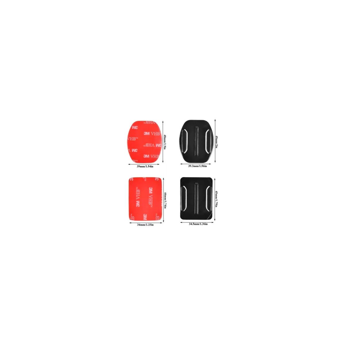 GENERICO - Pack 12 Bases Monturas Adhesiva Curva Y Plana Para Gopro