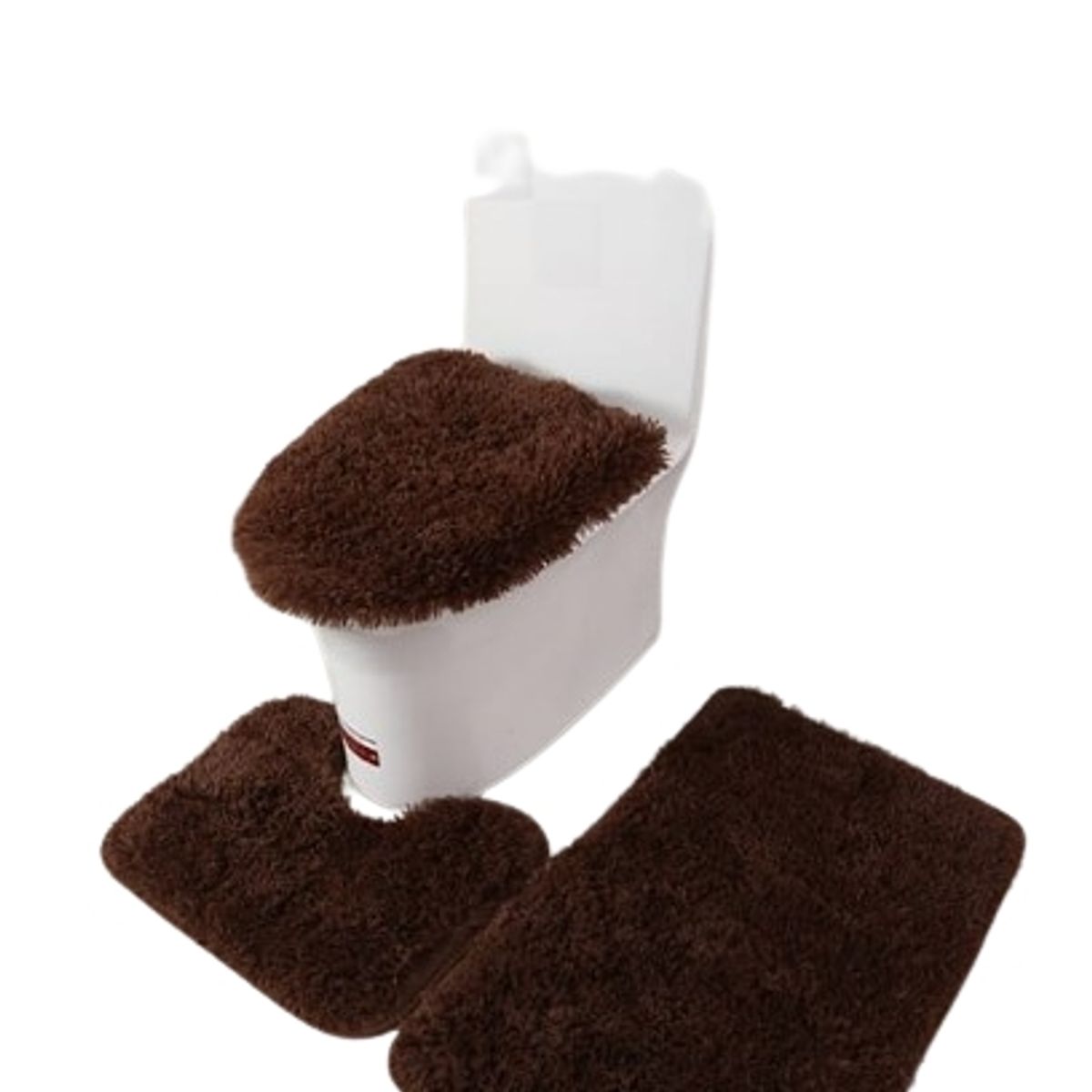 GENERICO - Juego de Baño Color CAFE  Peludo  3 Piezas  TF