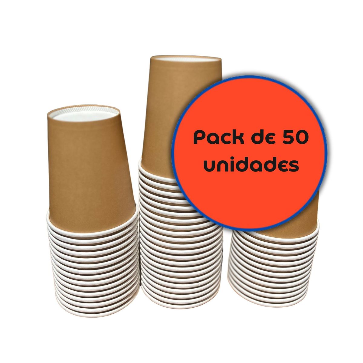 OMNIPACK - Vaso Polipapel Kraft Blanco de 12 oz (50 Unidades)