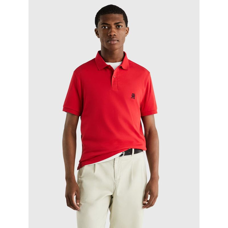 TOMMY HILFIGER - POLO REGULAR FIT SMALL LOGO ROJO TOMMY HILFIGER