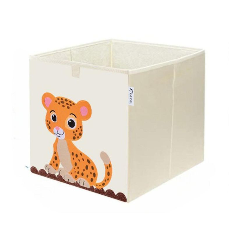 KIVARA - Caja Organizador Juguetes Ropa Infantil Kivara Leopardo