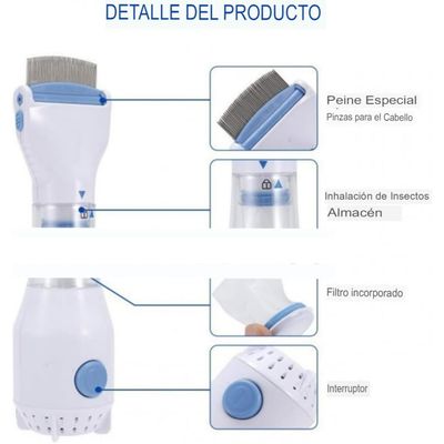Imagen 2 del producto Peine Eléctrico Aspirador de Piojos