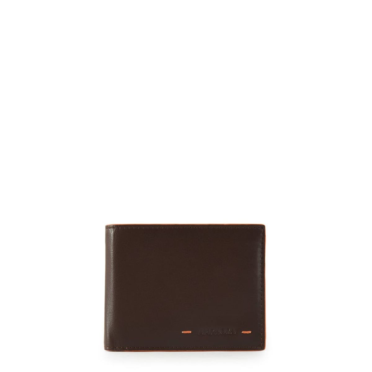 AMPHORA - Billetera fabio cuero con aleta mediana café oscuro