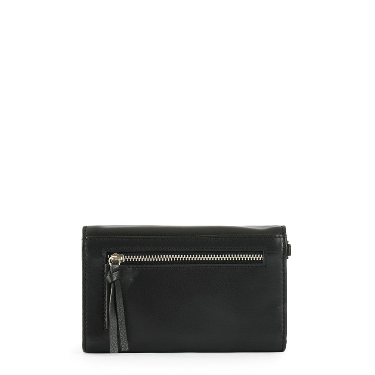 AMPHORA - Billetera parana cuero mediana negro