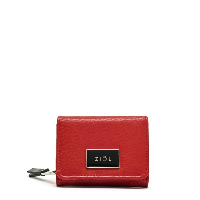 ZIOL - Billetera cierre exterior pequeña fraila rojo