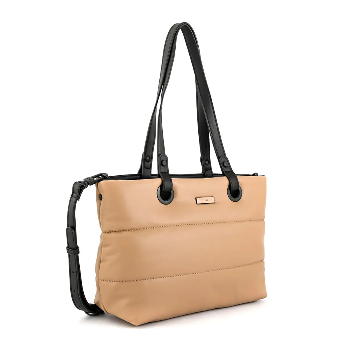 ZIOL - Cartera tote tres divisiones sindra mediana beige oscuro