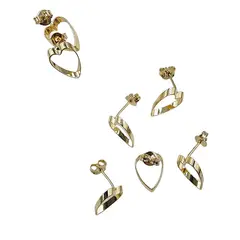 GENERICO - Set De 12 Pares De Bases De Aros Con Baño De Oro Modelos 4 - Dorado