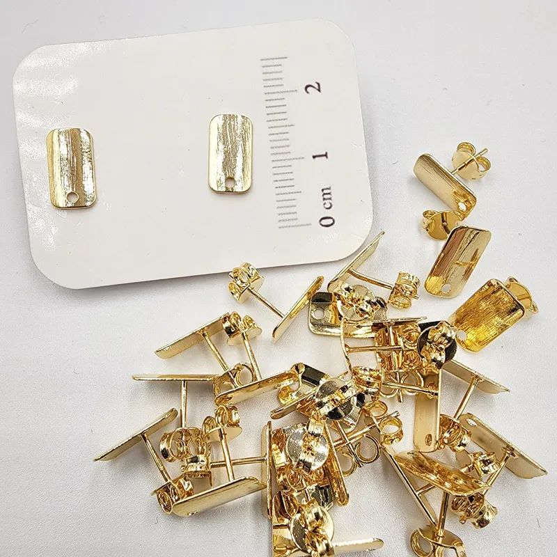 GENERICO - Set De 12 Pares De Bases De Aros Con Baño De Oro Modelos 4 - Dorado
