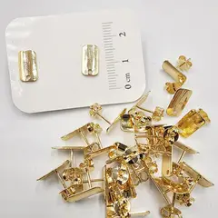 GENERICO - Set De 12 Pares De Bases De Aros Con Baño De Oro Modelos 4 - Dorado