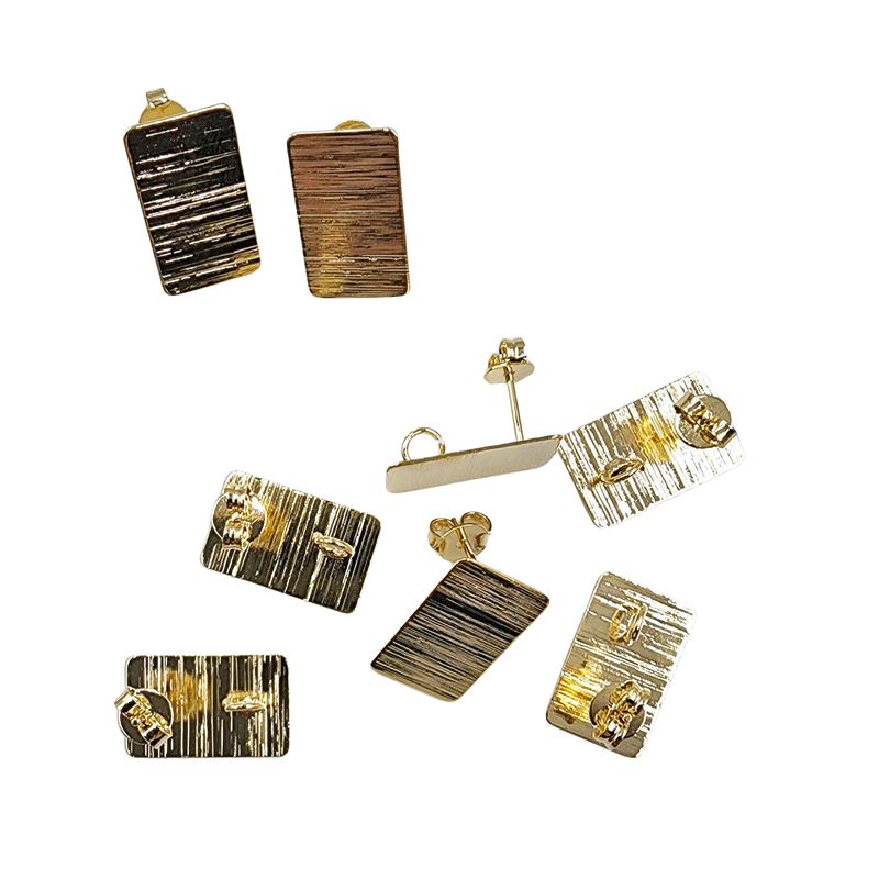 GENERICO - Set De 6 Pares De Bases De Aros Con Baño De Oro Modelos 2 - Dorado
