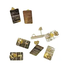 GENERICO - Set De 6 Pares De Bases De Aros Con Baño De Oro Modelos 2 - Dorado