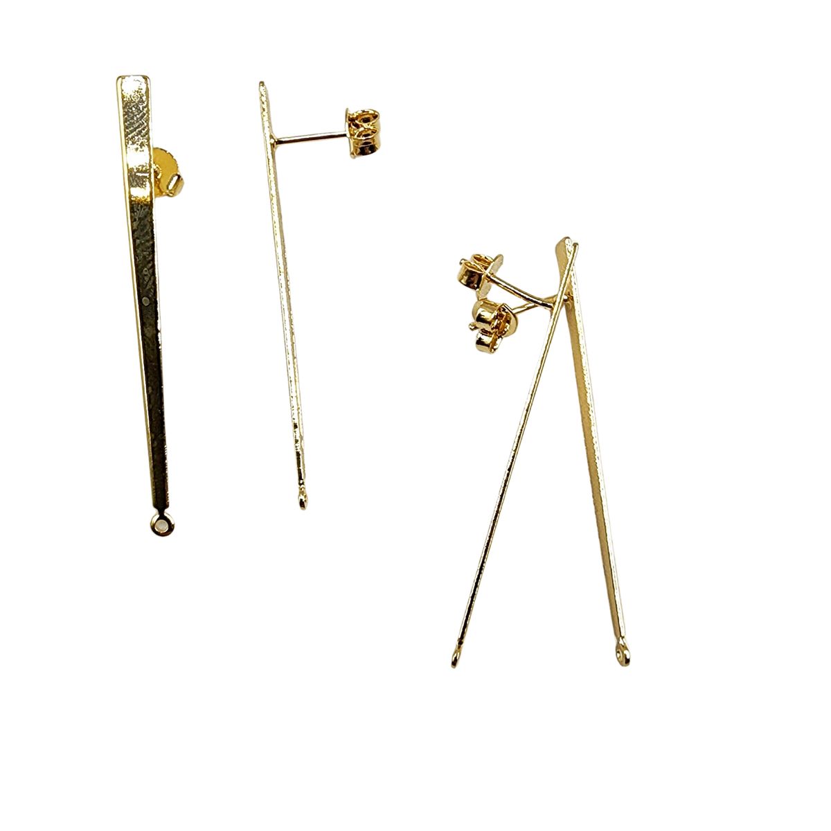 GENERICO - Set De 6 Pares De Bases De Aros Con Baño De Oro Modelos 2 - Dorado