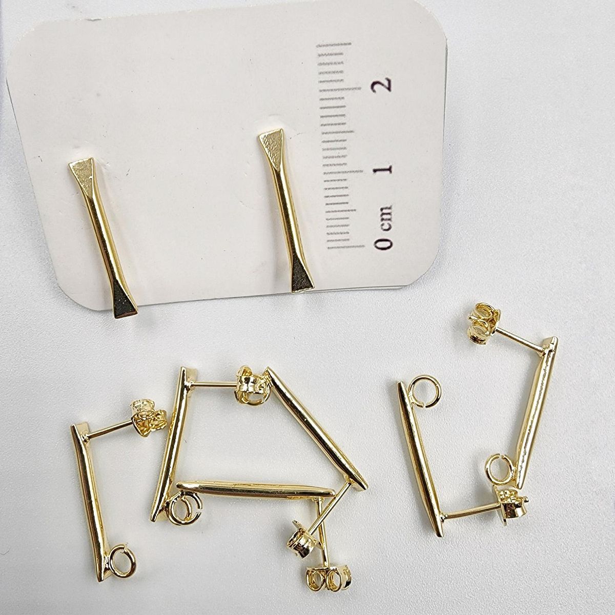 GENERICO - Set De 6 Pares De Bases De Aros Con Baño De Oro Modelos 2 - Dorado