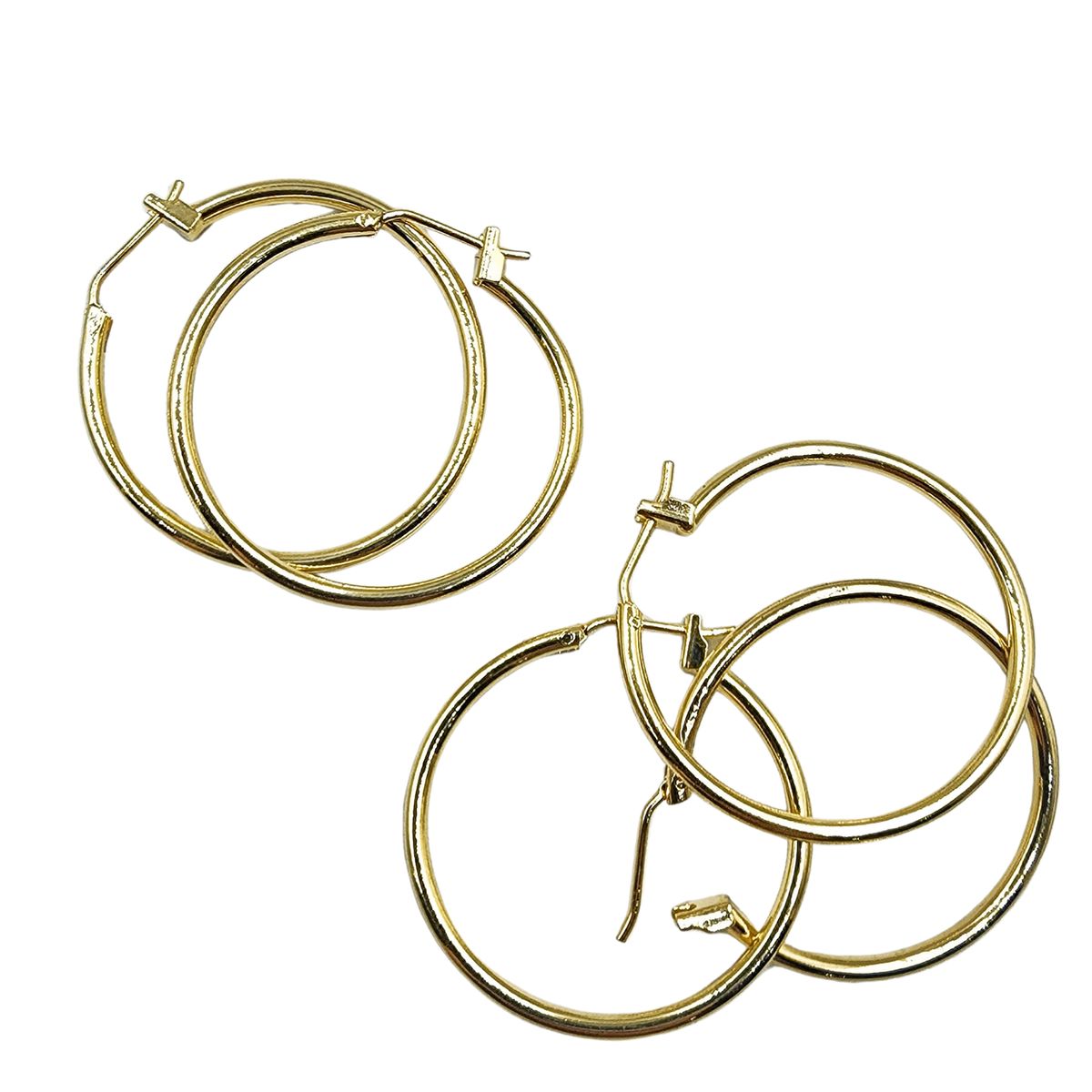 GENERICO - Set De 6 Pares De Bases De Aros Con Baño De Oro Modelos 2 - Dorado