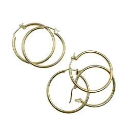 GENERICO - Set De 6 Pares De Bases De Aros Con Baño De Oro Modelos 2 - Dorado