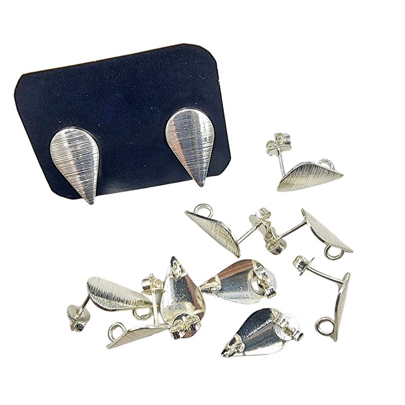 GENERICO - Set De 6 Pares De Bases De Aros Con Baño De Oro Modelos 2 - Plateado