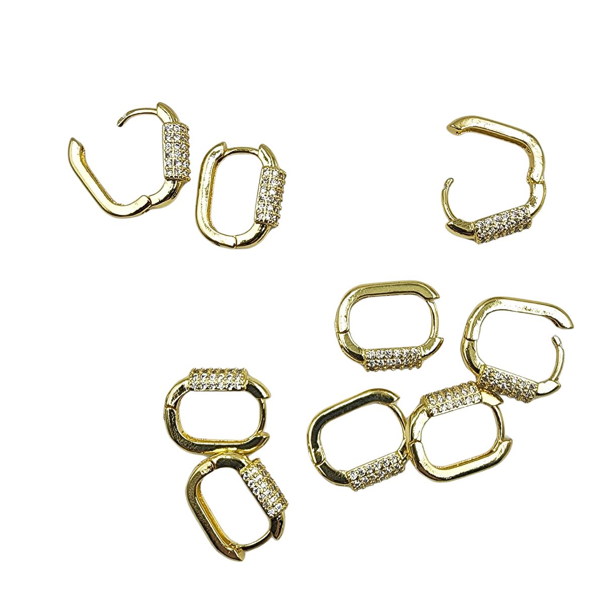 GENERICO - Set De 6 Pares De Bases De Aros Con Baño De Oro Modelos 3 - Dorado
