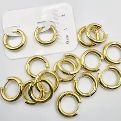 GENERICO - Set De 6 Pares De Bases De Aros Con Baño De Oro Modelos 3 - Dorado