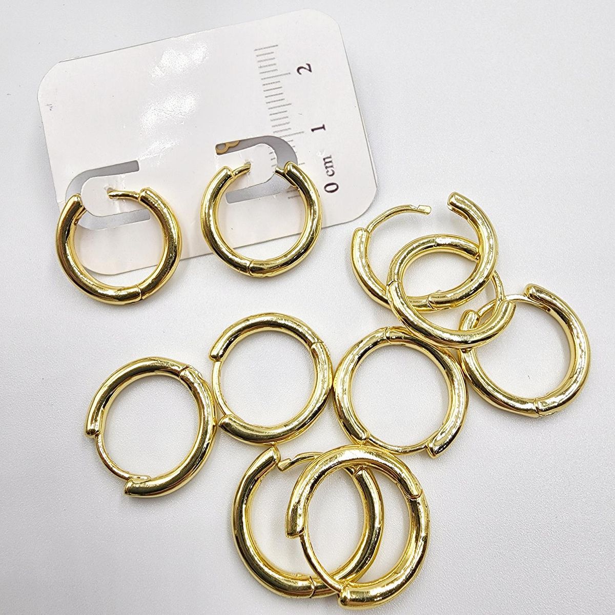 GENERICO - Set De 6 Pares De Bases De Aros Con Baño De Oro Modelos 3 - Dorado