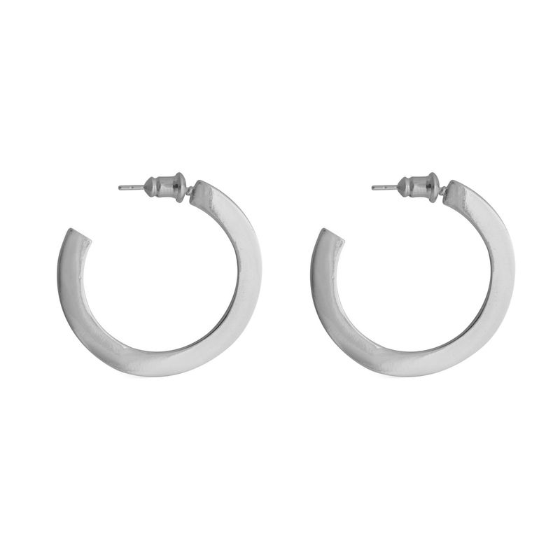 BOAZ JOYAS - ARGOLLAS AILA 30MM BAÑADAS EN ORO BLANCO