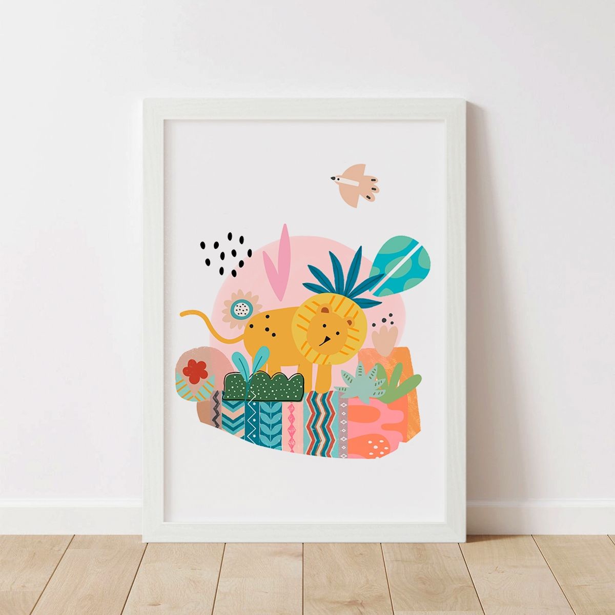 DECORACION PAJARITO - Set de cuadros decorativos infantiles león y erizo