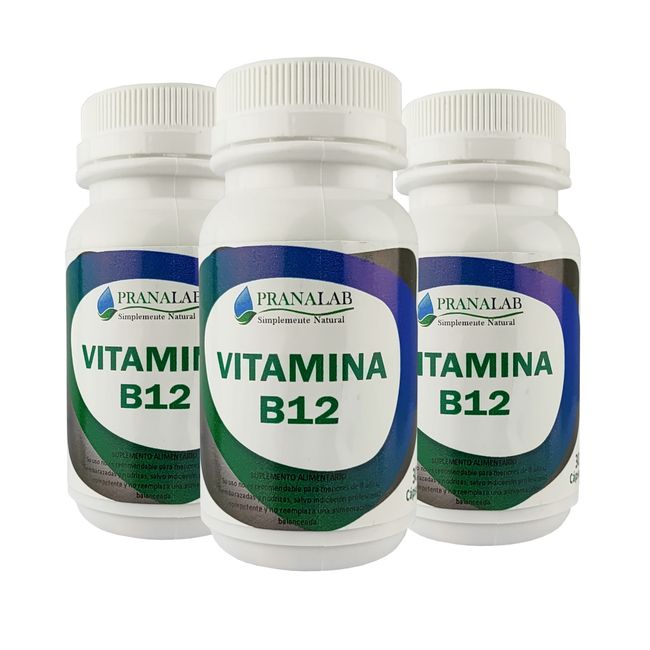 PRANALAB - VITAMINA B12 30 CAPS PACK 3 FRASCOS