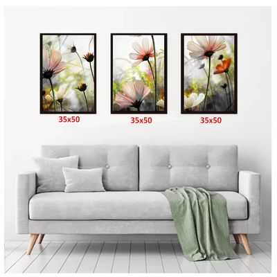 Imagen 2 del producto Cuadros Decorativos Flores Abstractas Pack X 3 Uds 35x50 Cm C/u