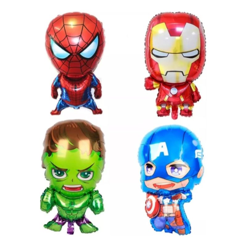 GENERICO - Set 4 Globos De Capitan América  Avengers - Cumpleaños