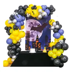 GENERICO - Set De Globos Arco De Globos Para Cumpleaños De Batman
