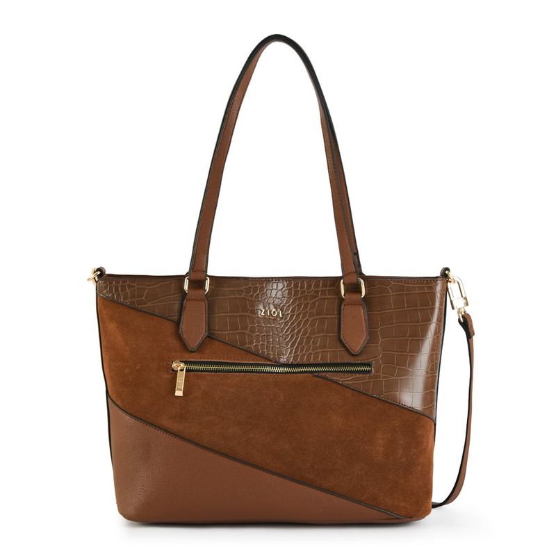 ZIOL - Cartera dos asas mediana susuan café oscuro