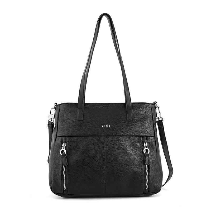 ZIOL - Cartera dos asas tres divisiones mediana willow negro