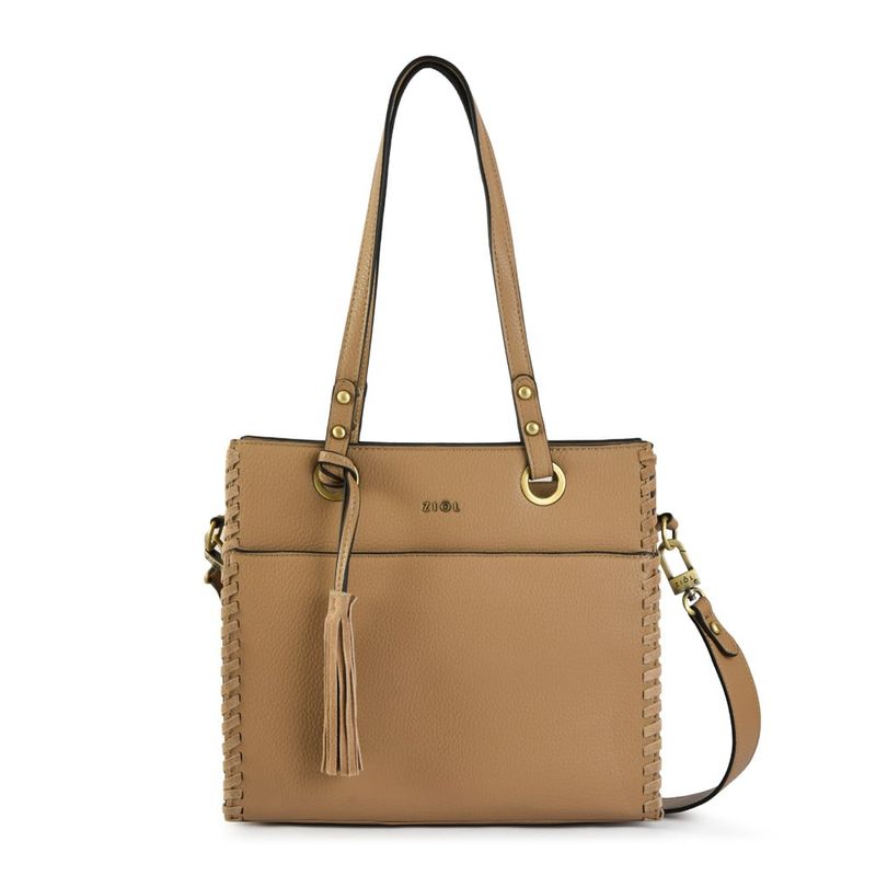 ZIOL - Cartera dos asas tres divisiones mediana kim taupe