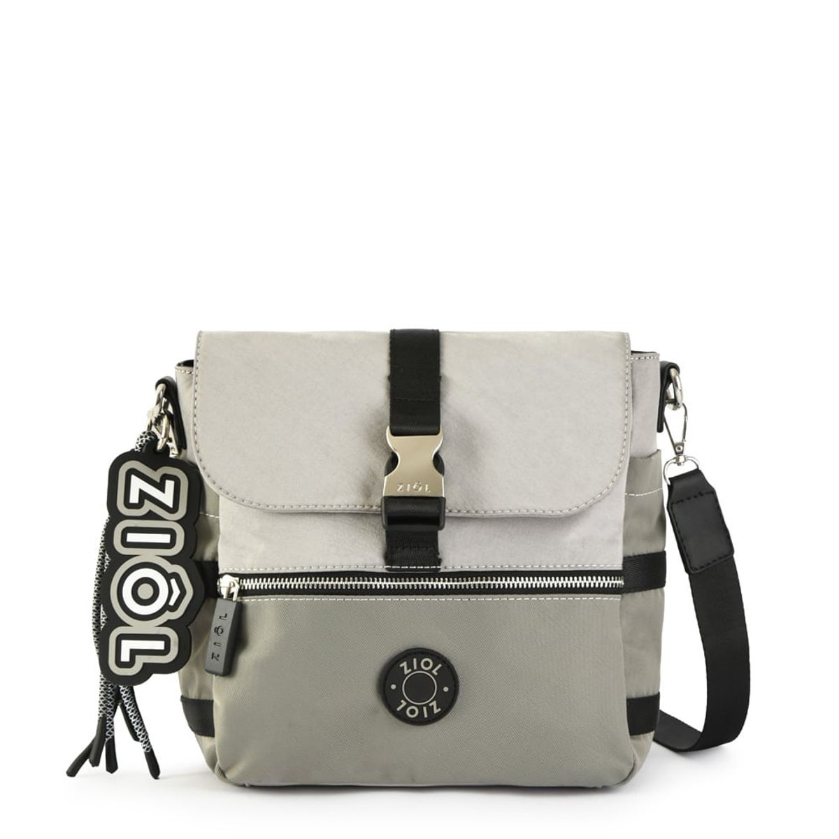 ZIOL - Cartera bandolera con tapa mediana tavira gris