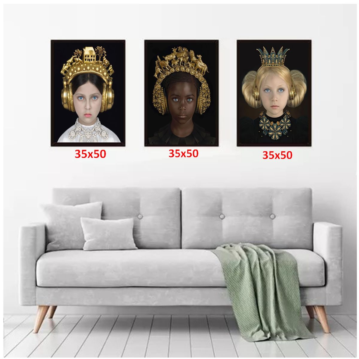 GENERICO - Cuadros Decorativos Para la Sala Pack X 3 Uds 35x50 Cm C/u