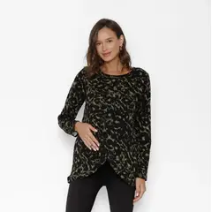 NALA - Polerón Maternal Capas Manchas Khaki Maternity