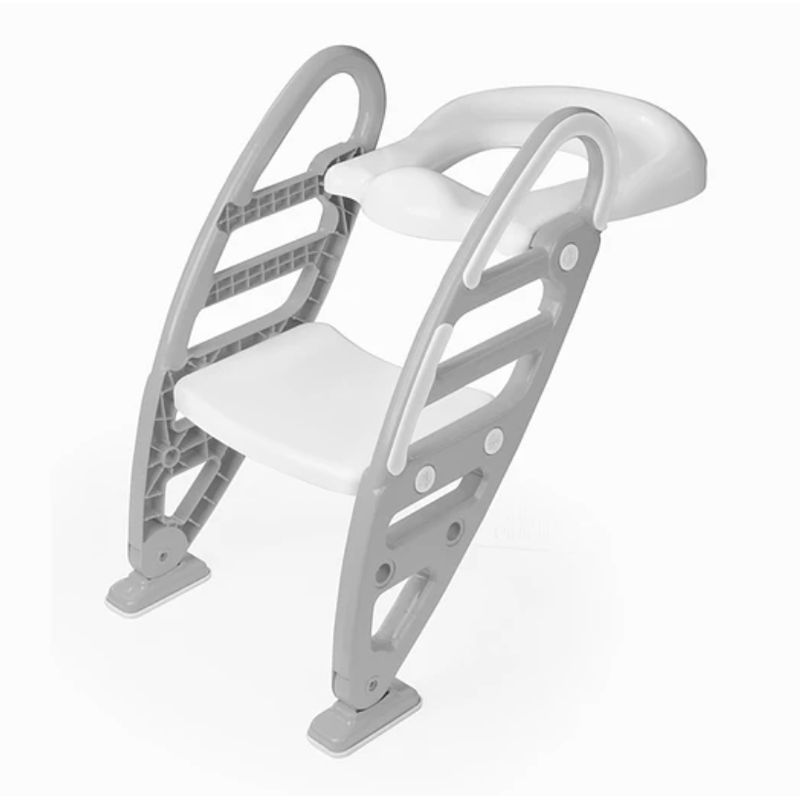 KIDSCOOL - ASIENTO ENTRENADOR PARA WC GRIS CON ESCALERA