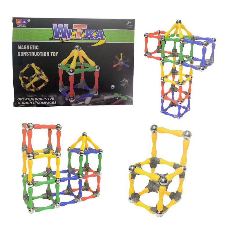 GENERICO - Juego Magnético Barras Varillas Bolitas Acero 96 Pcs