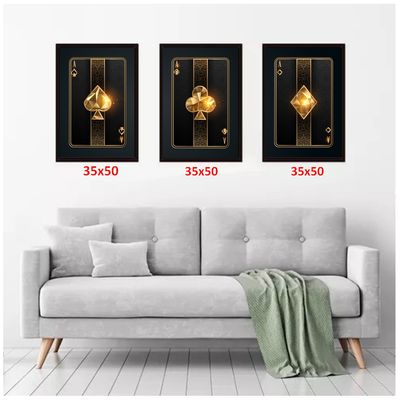 Imagen 2 del producto Cuadros Decorativos Carta Poker Pack X 3 Uds 35x50 Cm C/u