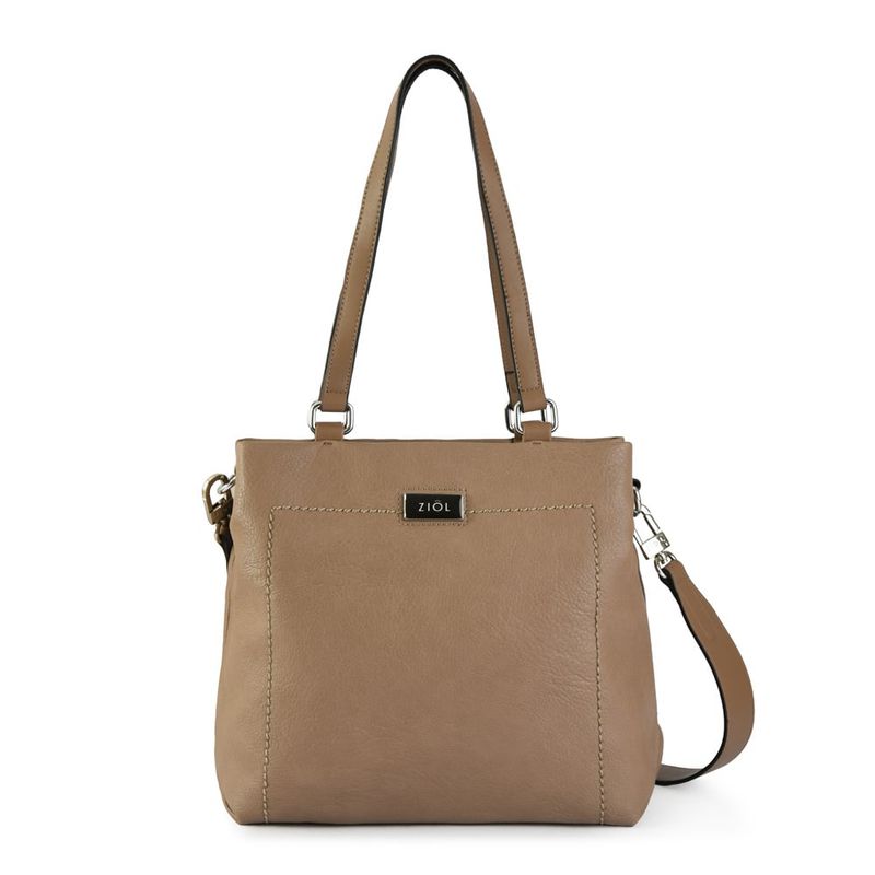 ZIOL - Cartera dos asas tres divisiones mediana norris taupe oscuro