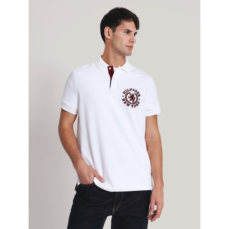 TOMMY HILFIGER - POLO REGULAR FIT SMALL LOGO BLANCO TOMMY HILFIGER