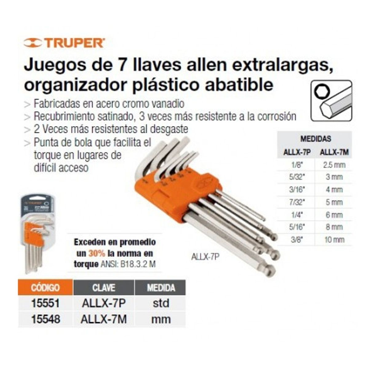 GENERICO - JGO LLAVES ALLEN PULGADAS TRUPER