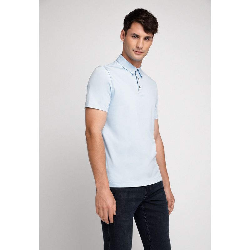 PERRY ELLIS - Polera Hombre Polo Lisa Celeste Perry Ellis