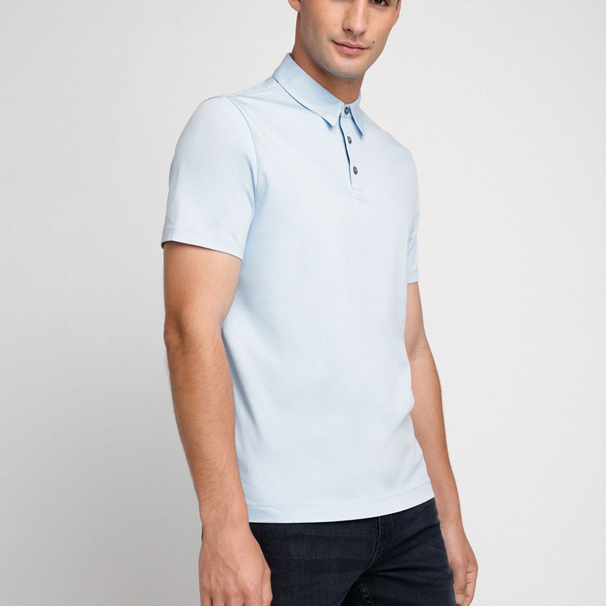 PERRY ELLIS - Polera Hombre Polo Lisa Celeste Perry Ellis