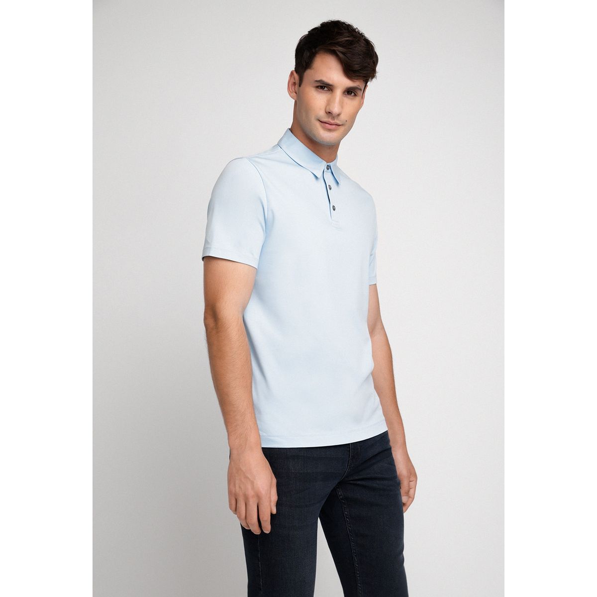 PERRY ELLIS - Polera Hombre Polo Lisa Celeste Perry Ellis