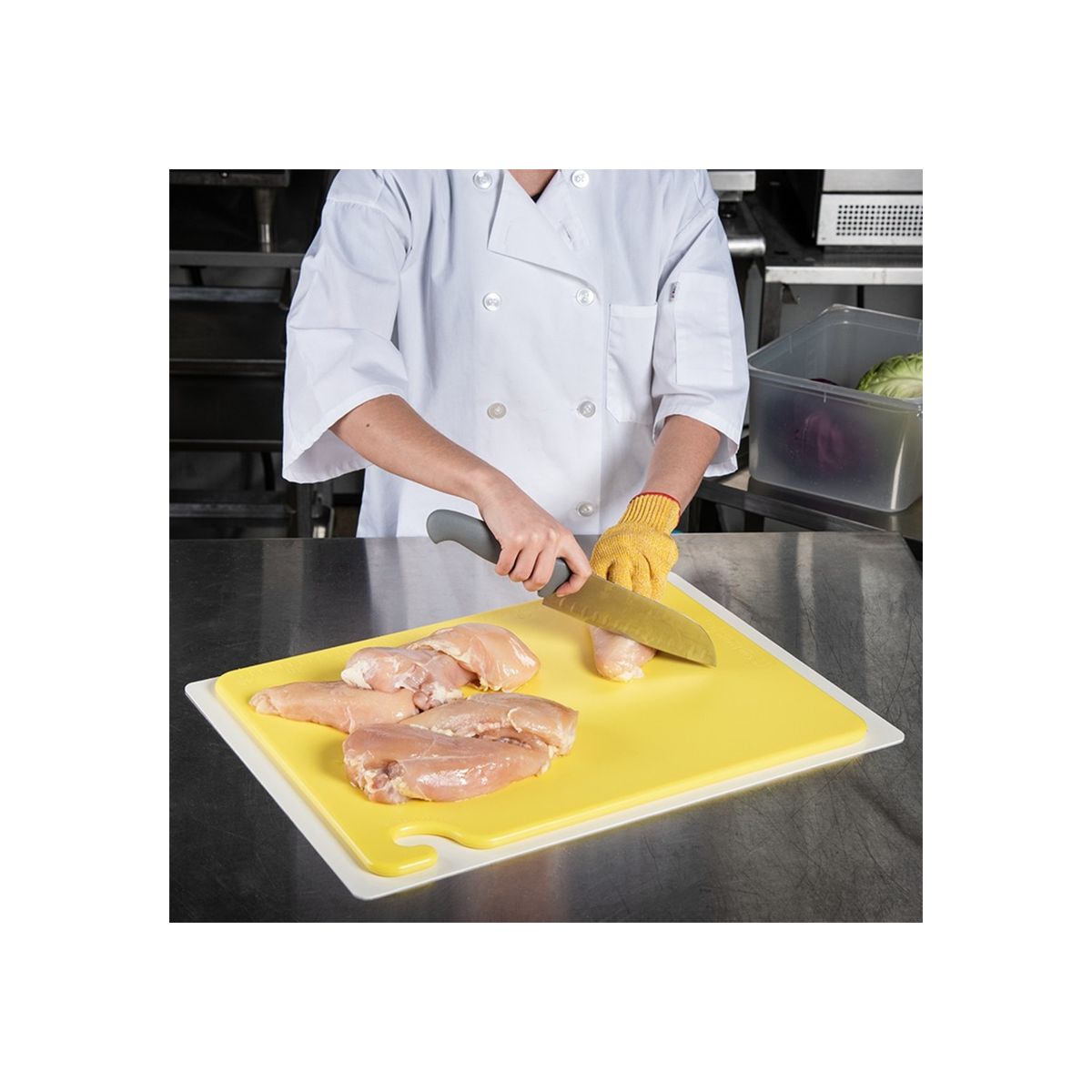 IMAHE - TABLA DE CORTE CON GANCHO AMARILLA 38 x 50 cm IMAHE