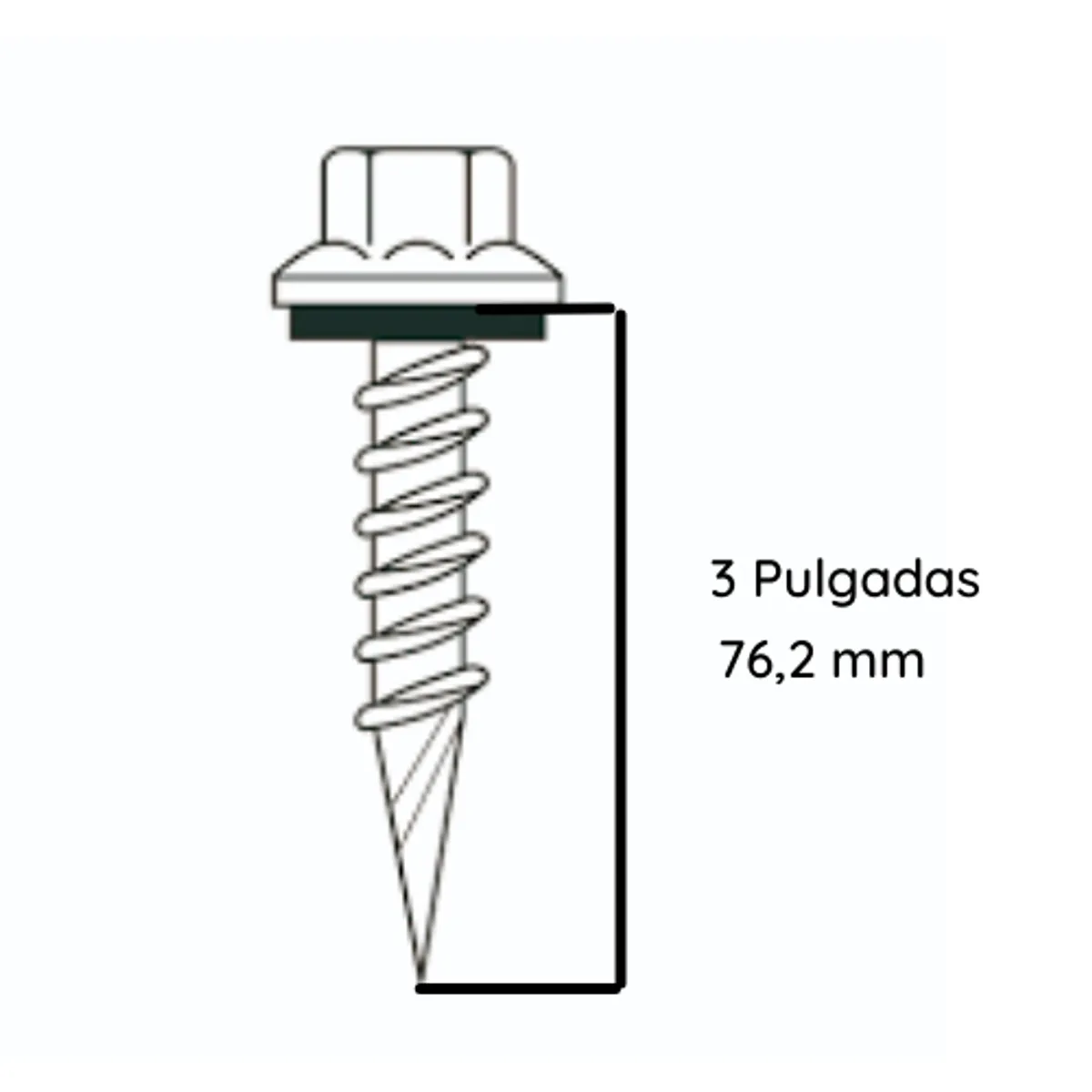 GENERICO - Tornillo Autoperforante Hexagonal Para Techo Punta Espada 10 X 3 100 U