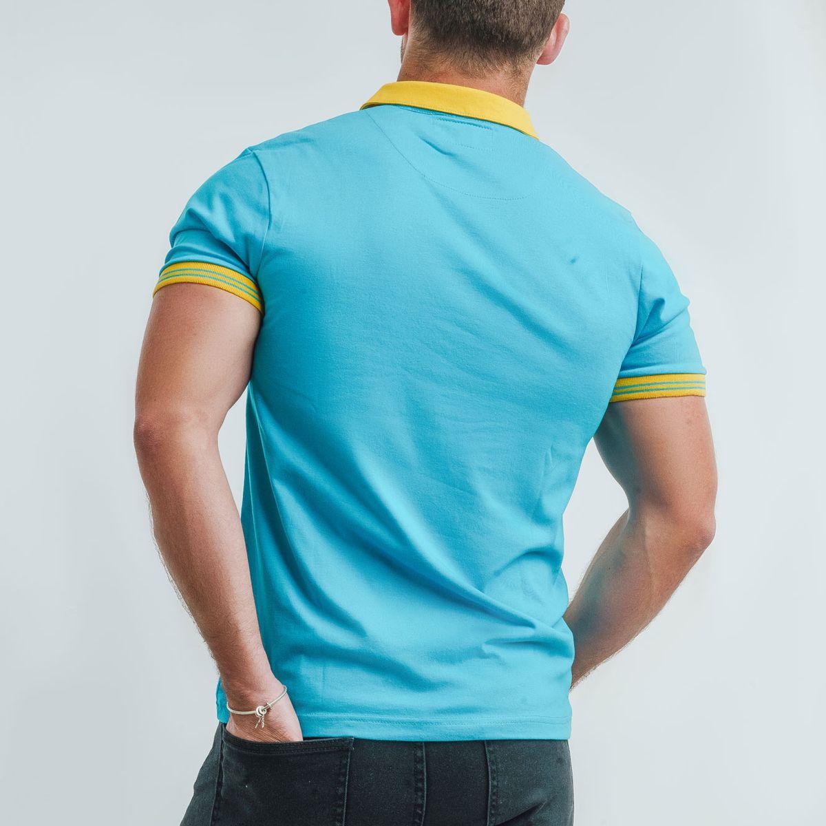 SUITE 1503 MEN'S BRAND EXPERIENCE - Polera Cuello V Manga Corta Celeste SUITE1503 Mens Brand Experience