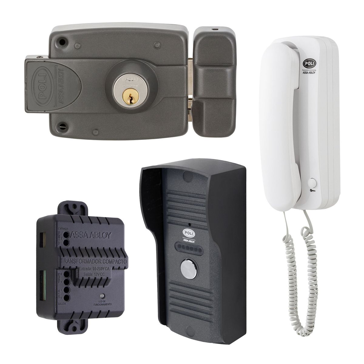 POLI - Kit Portero Poli + Cerradura Eléctrica 3010 y Transformador